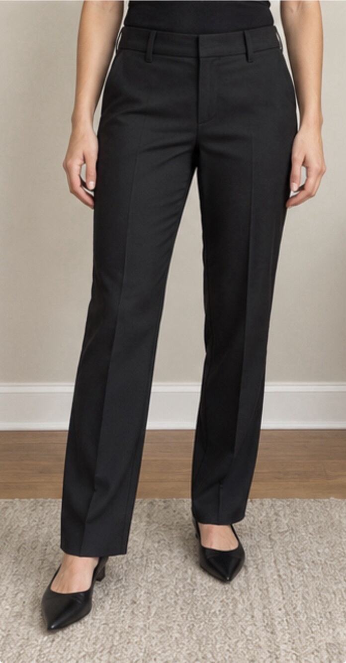 Express Dress Pants Womens 2 Short Black Flat Front Office Trousers NWT